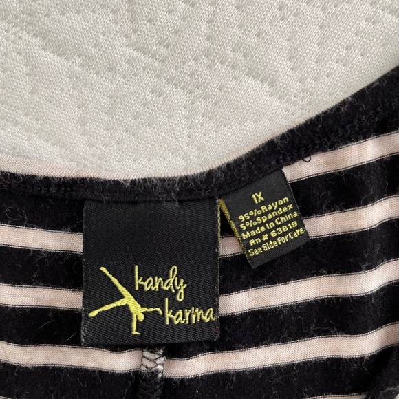Kandy Karma Stripes Hi-all Athleisure Top - Picture 2 of 3